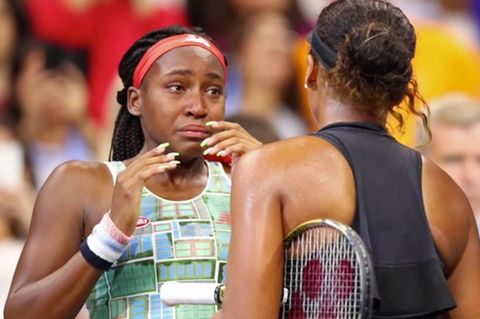 Tennisspielerinnen Cori Gauff und Naomi Osaka