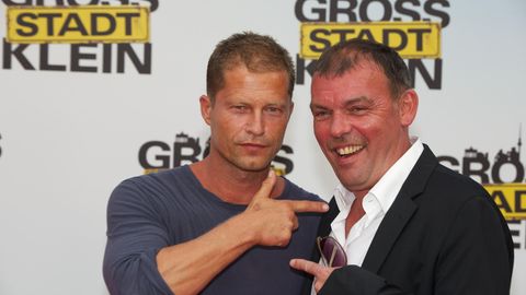 Produzierten gemeinsam viele Kinoerfolge: Til Schweiger (l.) und Tom Zickler kommen 2013 zur Premiere des Kinofilms "Grossstadtklein" nach Berlin.