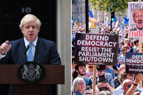 Am Samstag nahmen Hunderttausende Menschen in Großbritannien an landesweiten Demonstrationen gegen Boris Johnson  teil.