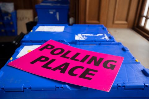 Material für Wahllokal in Großbritannien