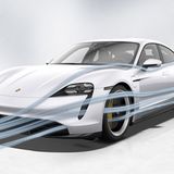 Die Aerodynamik des Porsche Taycan ist ausgefeilt