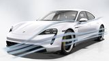 Die Aerodynamik des Porsche Taycan ist ausgefeilt