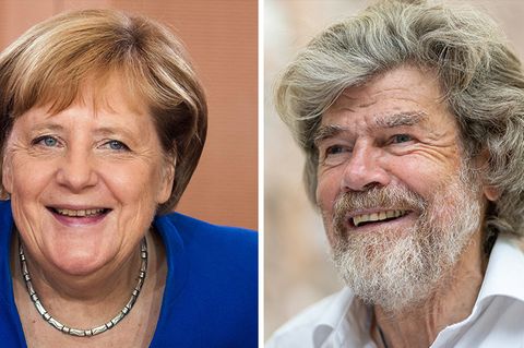 Angela Merkel und Reinhold Messner auf einer Bildcombo