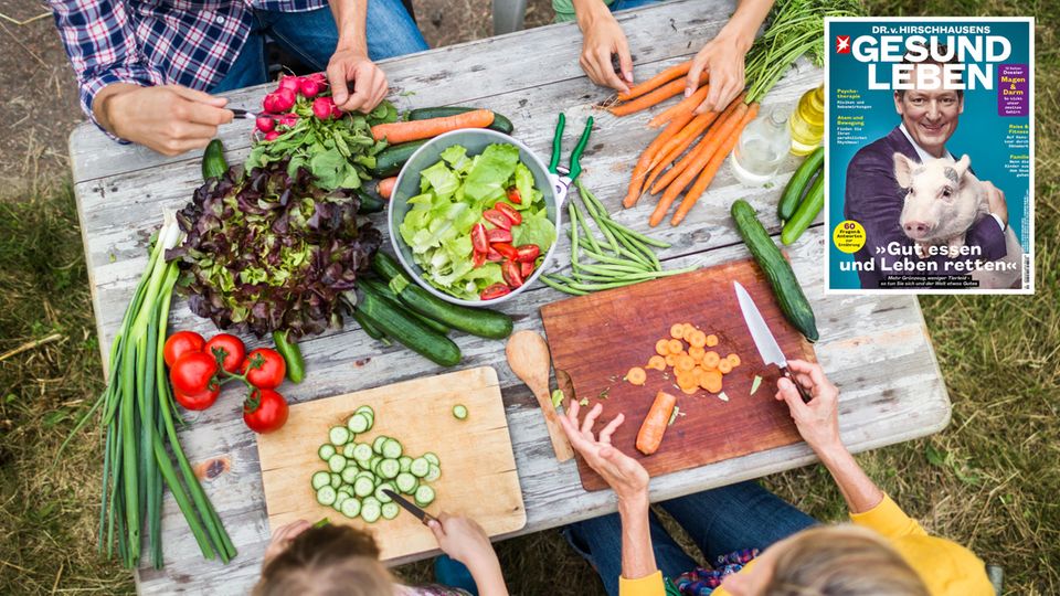 Gesunde Ernährung: Ein Tisch mit Gemüse