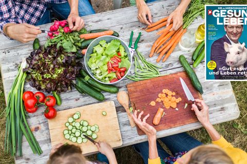 Gesunde Ernährung: Ein Tisch mit Gemüse