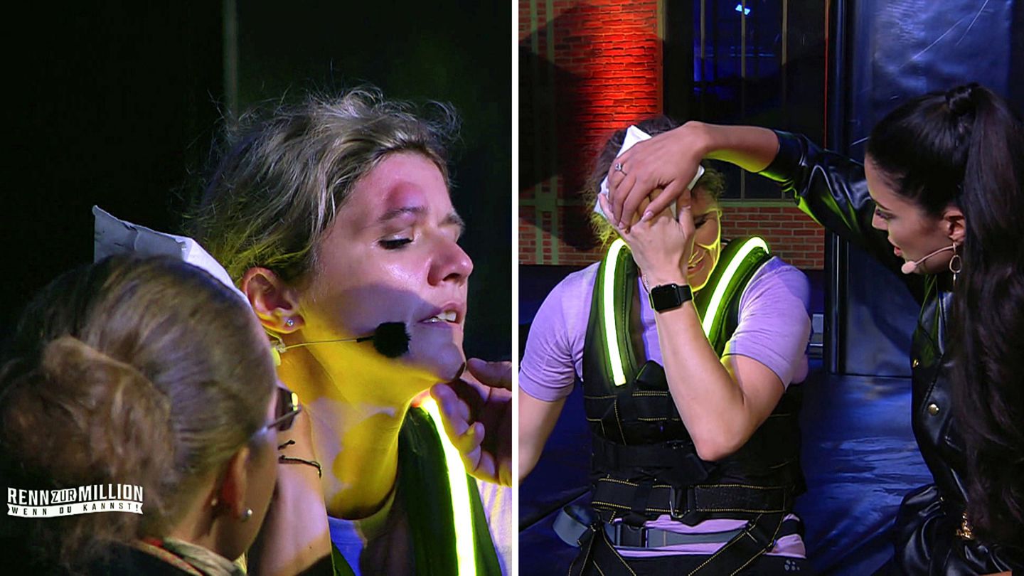 Sandra Kiriasis hat nach ihrem Sturz eine dicke Beule