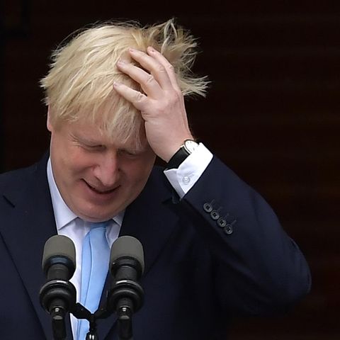 Boris Johnson beantwortet in Dublin Fragen von Journalisten