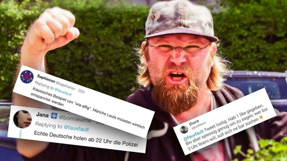 Wütender Mann hebt die Faust