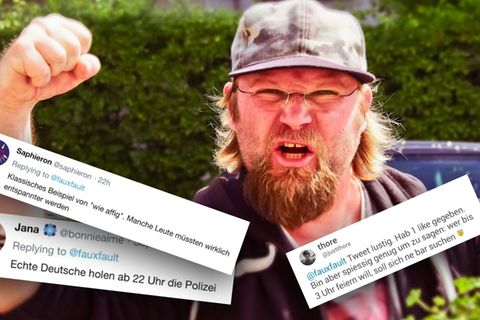 Wütender Mann hebt die Faust