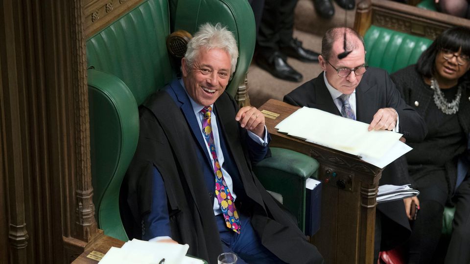 John Bercow, nachdem er angekündigt hatte, dass er zurücktreten wird John Bercow, nachdem er angekündigt hatte, dass er zurücktreten wird