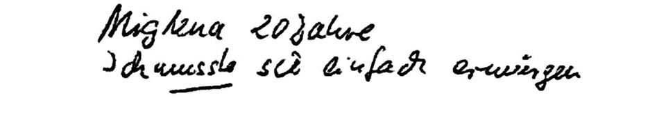 Handschriftliche Notiz