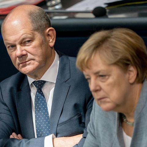 Bundesfinanzminister Olaf Scholz und Bundeskanzlerin Angela Merkel