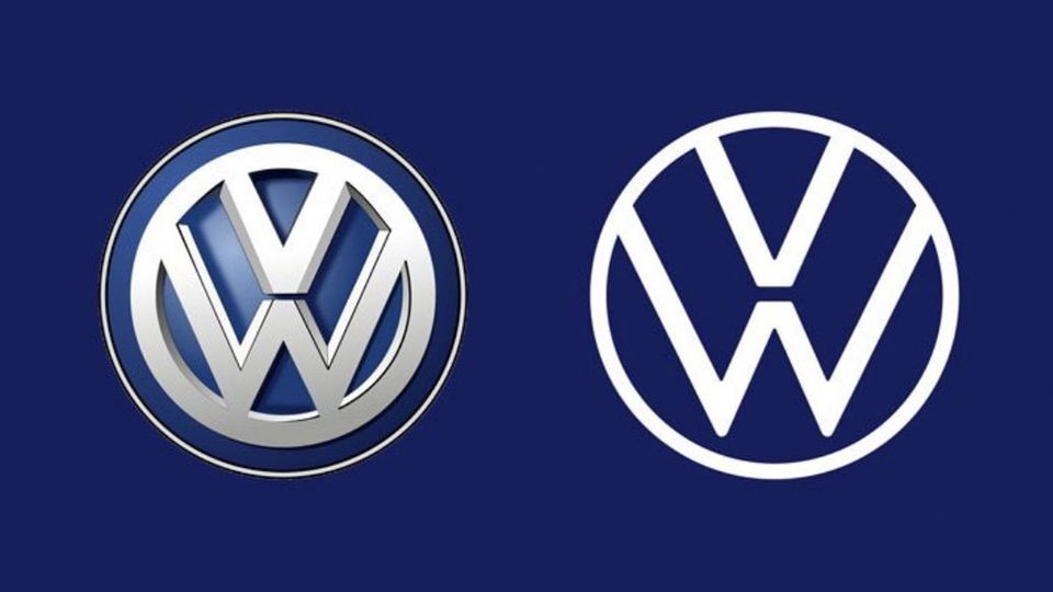Das alte (l.) und das neue VW-Logo