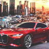 Mehr Grill gab es nie. Das BMW Concept 4 gibt einen Ausblick auf das neue 4 Coupe. Es kann in jeder elektrischen Form betrieben werden - als Hybrid, reines E- Auto oder mit Brennstoffzelle.