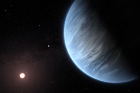 Eine Künstlerimpression zeigt die Supererde K2-18b