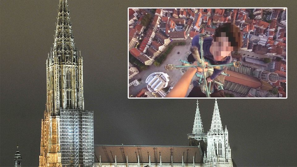 Ulmer Münster: Roofer klettern auf höchste Kirche der Welt – Polizei ermittelt