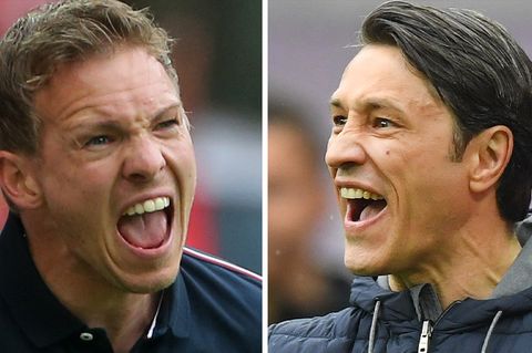 Das Spitzenspiel zwischen Leipzig und den Bayern ist auch in Duell der Trainer Julian Nagelsmann (l.) und Niko Kovac