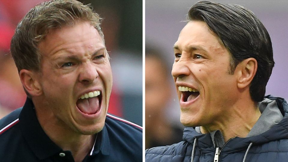 Das Spitzenspiel zwischen Leipzig und den Bayern ist auch in Duell der Trainer Julian Nagelsmann (l.) und Niko Kovac