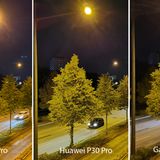 Apple vs Huawei vs Samsung an einer vielbefahrenen Straße. Auch hier hat das iPhone 11 Pro beim Detailgrad die Nase vorn. Der Nachthimmel wird vom Galaxy Note 10+ am besten getroffen. 