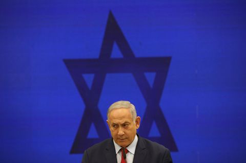 Benjamin Netanjahu, Ministerpräsident von Israel, spricht bei einer Pressekonferenz