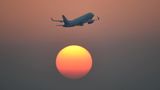 Flugzeug und Sonne