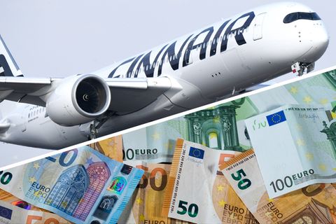 In einem Flugzeug der "Finnair" wurden mehr als 400.000 Euro gefunden