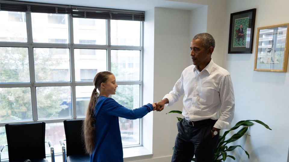 Greta Thunberg mit Barack Obama Greta Thunberg mit Barack Obama