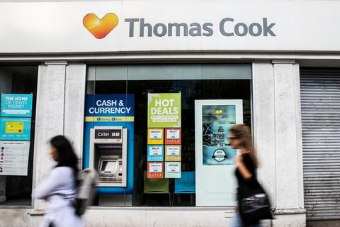 Geschlossenes Reisebüro von Thomas Cook in London