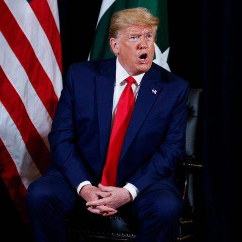 Donald Trump spricht bei einem Treffen mit dem pakistanischen Premierminister Khan in New York