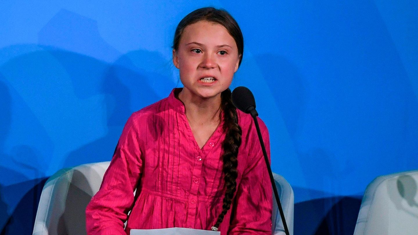 Greta Thunberg spricht vor der UN-Vollversammlung
