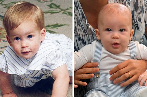 Prinz Harry als Baby (l.) und sein Sohn Archie