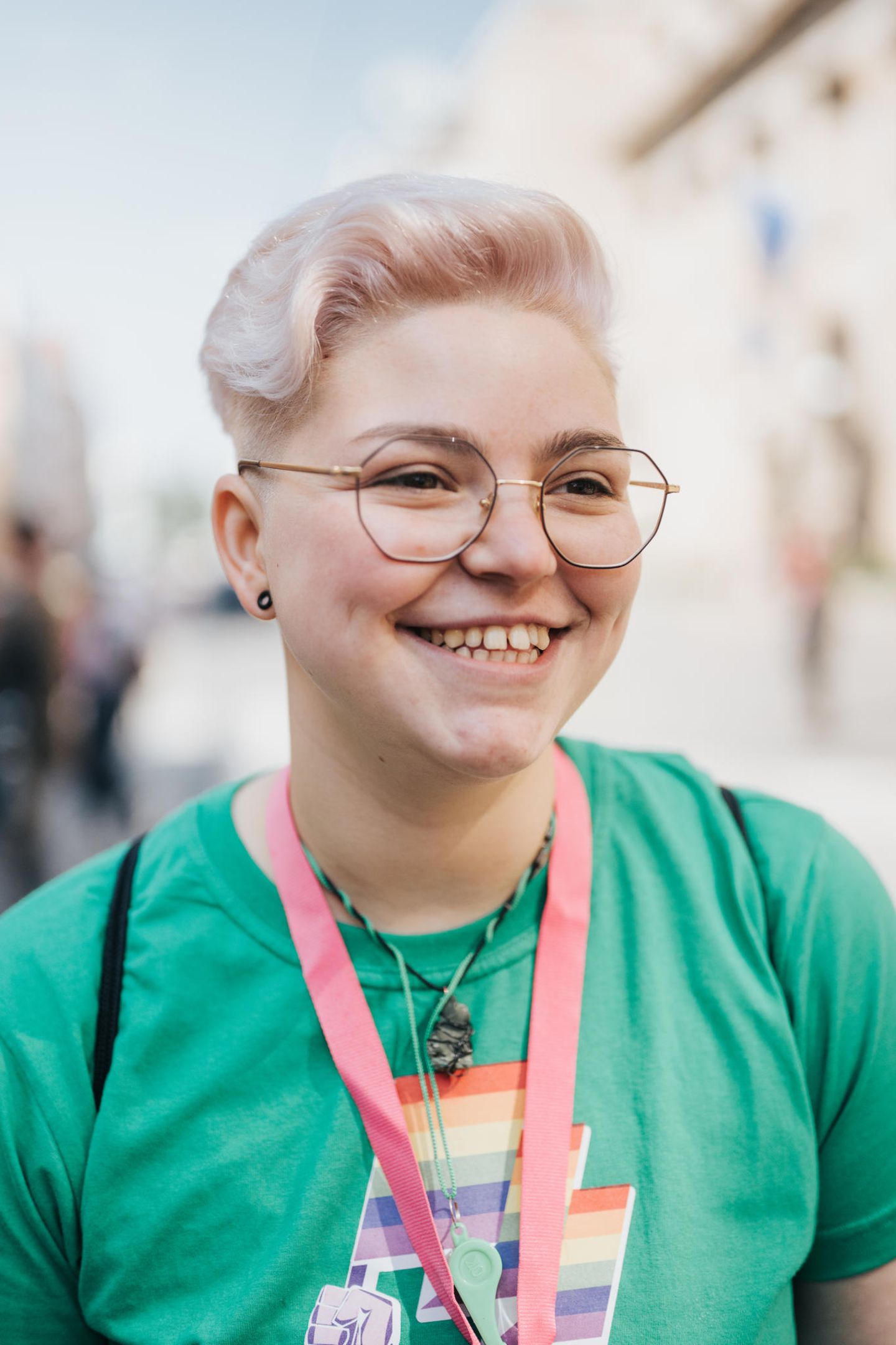 Amina marschierte als eine der Organisatorinnen in der ersten Reihe mit 