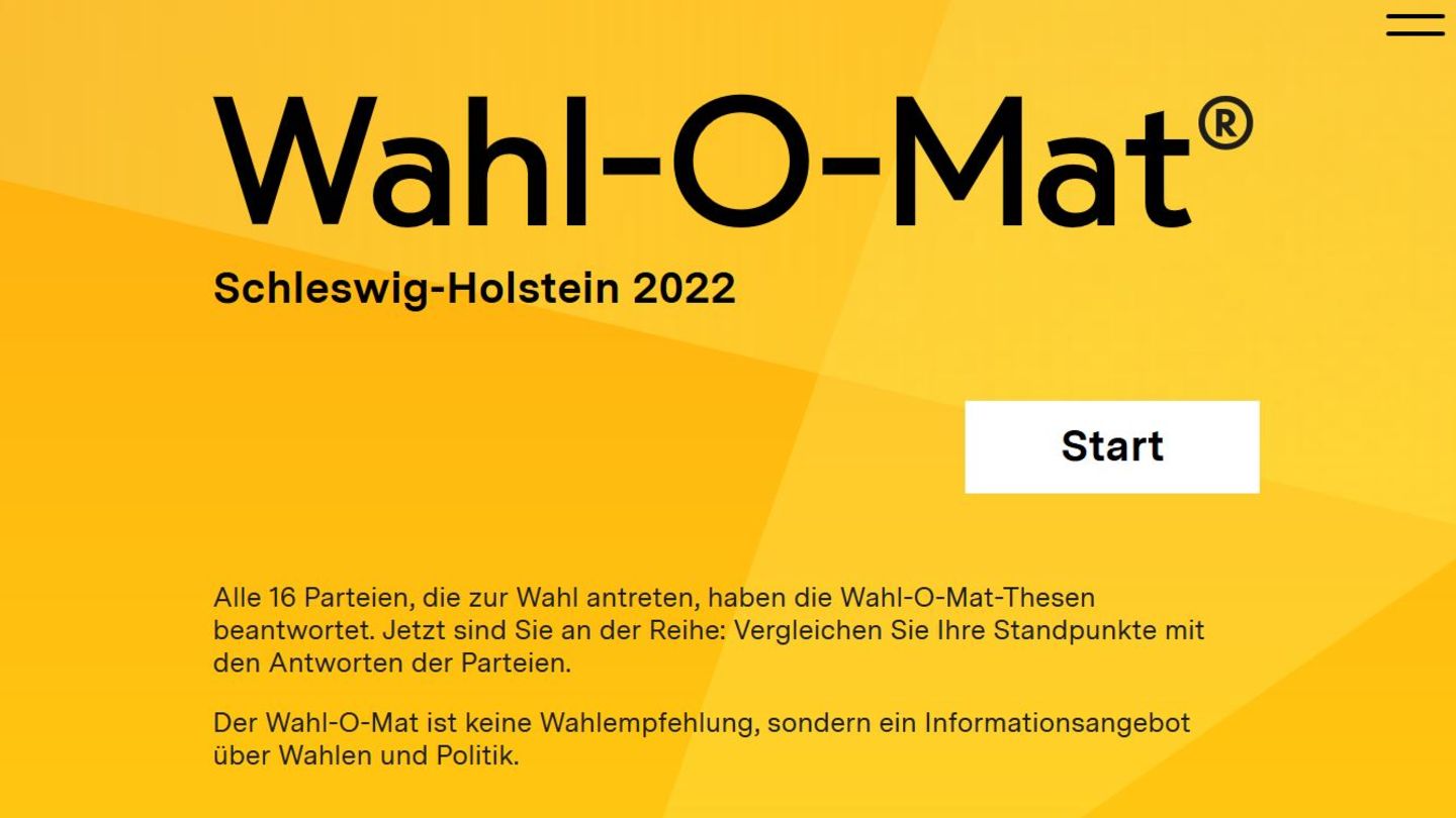 Ein Screenshot der Seite des Wahl-O-Maten