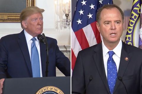 Adam Schiff und Donald Trump.