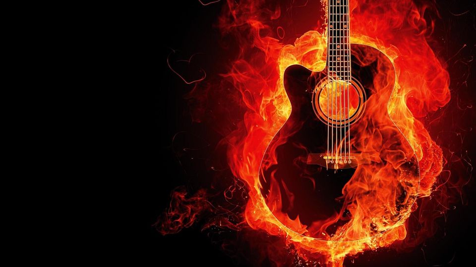 Brennende Gitarre