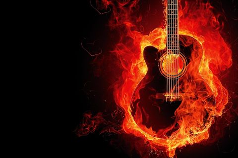 Brennende Gitarre