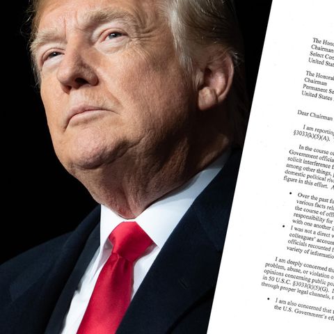 US-Präsident Donald Trump und ein Auszug aus dem Whistleblower-Bericht