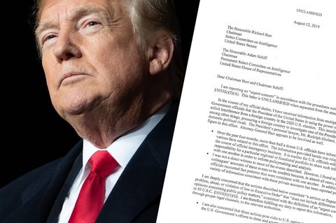 US-Präsident Donald Trump und ein Auszug aus dem Whistleblower-Bericht