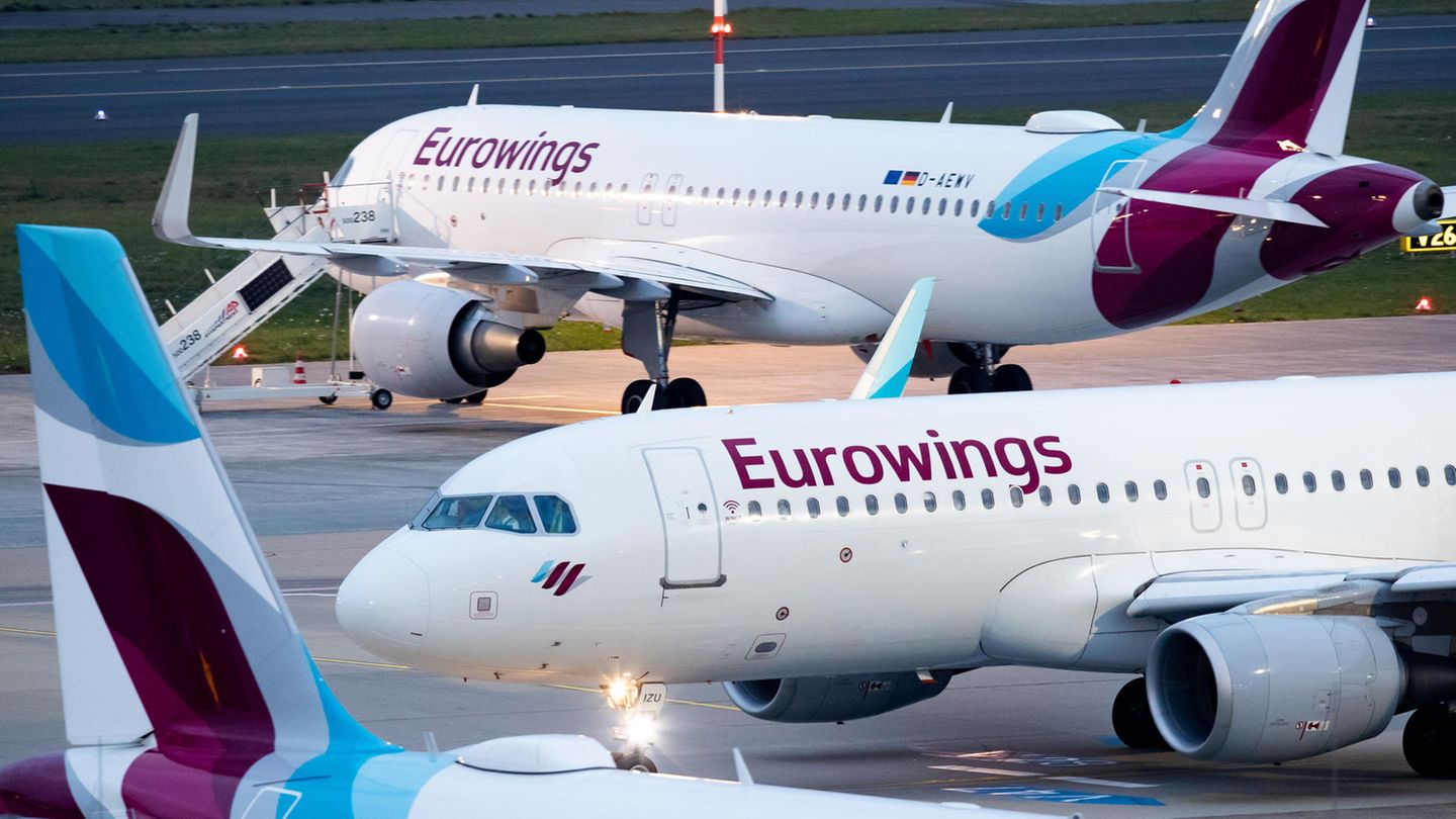 Airbus-Jets von Eurowings auf dem Vorfeld