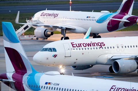 Airbus-Jets von Eurowings auf dem Vorfeld