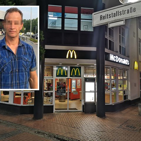 Blick auf ein Schnellrestaurant, in dessen Bereich ein Tatverdächtiger festgenommen wurde