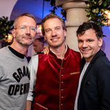 Auch Marcus Luft (G+J), Nils Behrens (Lanserhof) und Lewin Berner (Sioux) sind bester Laune.