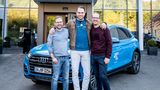 Florian Metz (Lifestyle Group), Matthias Kohl (LVMH, Acqua di Parma), Maik Homeyer (MSC Kreuzfahrten) sagen Tschüss und nutzen die AUDI-Flotte, die den Buddies das ganze Wochenenden auch für exklusive Probefahrten zur Verfügung stand.