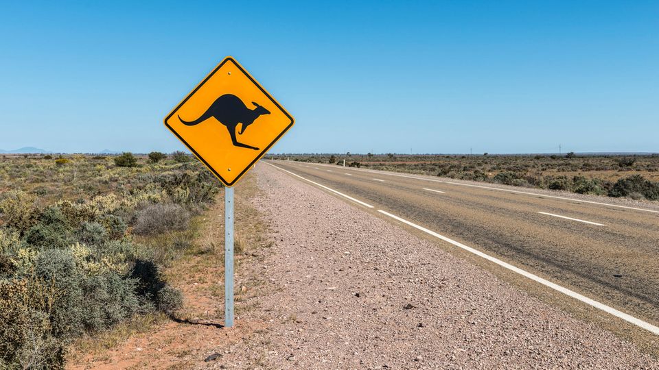 Typisches Straßenschild in Australien