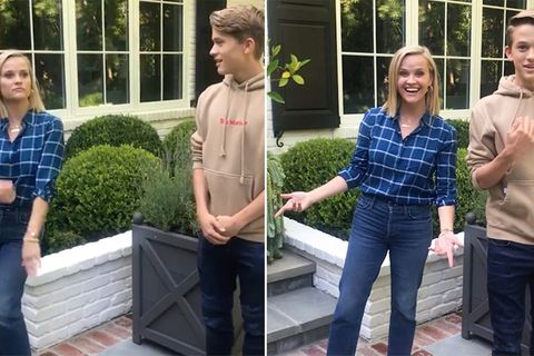 Prominente Mama: Reese Witherspoon zeigt ihrem Teenager-Sohn alberne Tanzbewegungen