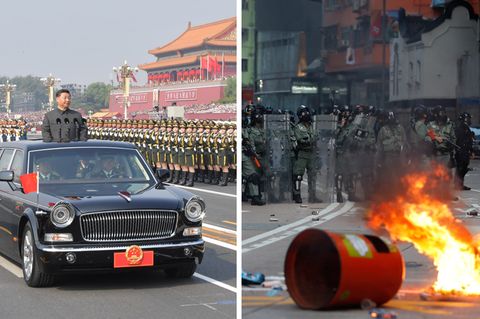 Militärparade in Peking, Proteste in Hongkong