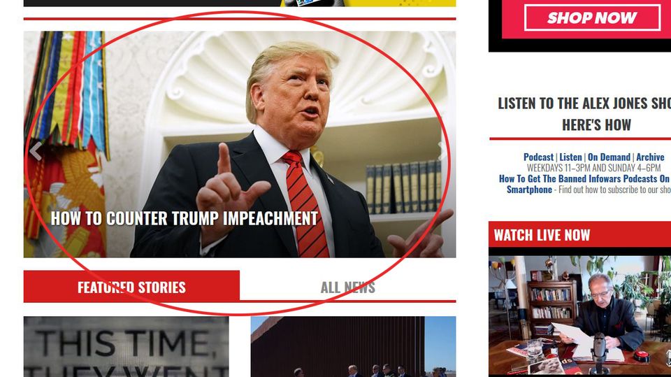Screenshot "Infowars.com"