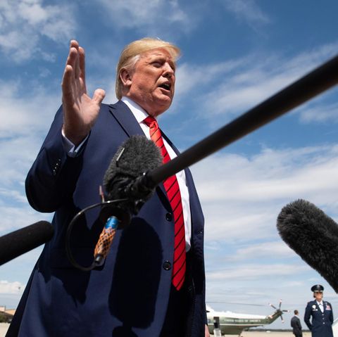US-Präsident Donald Trump spricht zu Medienvertretern