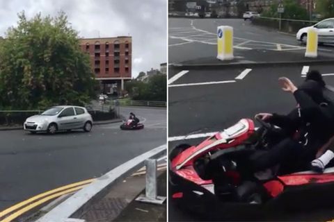 Polizei ermittelt: Teenager rasen mit Go-Kart durch Stadtzentrum – doch die Tat wird gefilmt