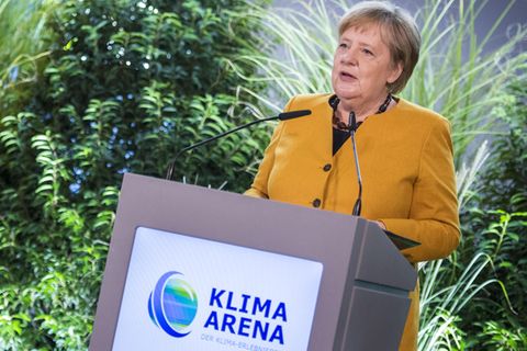 Bundeskanzlerin Angela Merkel bei Eröffnung der Klima-Arena